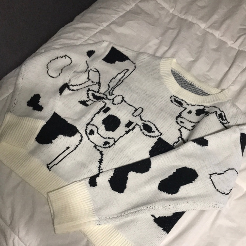 Cutest little cow sweater ever!!